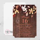 Sweet 16 Verjaardag Nodig Katoenen Tak op Dark Woo Kaart (Voorkant / Achterkant)
