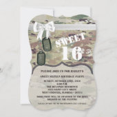 Sweet 16 Verjaardag Nodig Leger OCP Camo Uniform C Kaart (Voorkant)