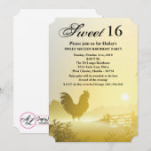 Sweet 16 Verjaardag Nodig Sunny Morning Boerderij  Kaart (Voorkant / Achterkant)