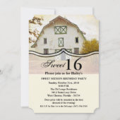 Sweet 16 Verjaardag Nodig Sunset Barn Country Rust Kaart (Voorkant)