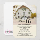 Sweet 16 Verjaardag Nodig Sunset Barn Country Rust Kaart (Voorkant / Achterkant)