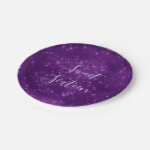 Sweet 16 Verjaardag Paarse Sparkle en Shimmer Papieren Bordje (Gekanteld)