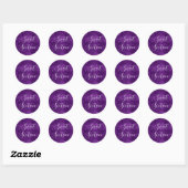 Sweet 16 Verjaardag Paarse Sparkle en Shimmer Ronde Sticker (Vel)