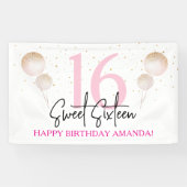 Sweet 16 Verjaardag Party Banner (Horizontaal)