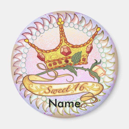 Sweet 16 Verjaardag Prinses magneet (Voorkant)