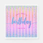 Sweet 16 verjaardag regenboog ombre glitter glam p servet (Voorkant)