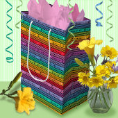Sweet 16 Verjaardag Regenboog Stripes Medium Cadeauzakje
