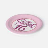 Sweet 16 Verjaardag roze papieren Borden Papieren Bordje (Gekanteld)