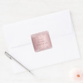 Sweet 16 verjaardag roze stoffige roos glitter mon vierkante sticker (Envelop)