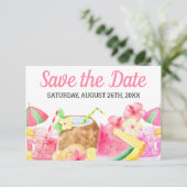 Sweet 16 Verjaardag Tropische Hawaïaanse Waterverf Save The Date (Staand voorkant)