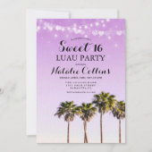 Sweet 16 verjaardag tropische palmboom uitnodiging (Voorkant)