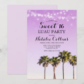 Sweet 16 verjaardag tropische palmboom uitnodiging (Voorkant / Achterkant)