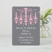 SWEET 16 VERJAARDAG UITNODIGING ROZE (Staand voorkant)