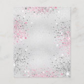 Sweet 16 verjaardag zilver roze glitter uitnodigin (Achterkant)