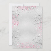 Sweet 16 verjaardag zilverroze glitterstof kaart (Achterkant)