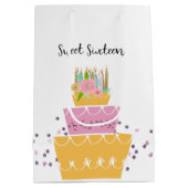 Sweet 16 Verjaardagkaarsen Middelgrote Gift Bag Medium Cadeauzakje (Achterkant)