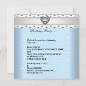 Sweet 16 Verjaardagsfeest Blauw Witte Vlekken Tiar Kaart (Achterkant)