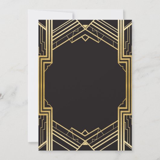 Sweet 16 Verjaardagsfeest Gatsby Art Deco Uitnodig Kaart (Achterkant)