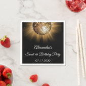 Sweet 16 Verjaardagsfeest Gouden Sparkle Discobal Servet (Insitu)