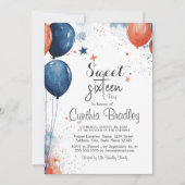 Sweet 16 Verjaardagsfeest I Balloons White Kaart (Voorkant)