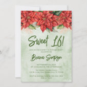 Sweet 16 Verjaardagsfeest Kerstpuntjes Kaart (Voorkant)