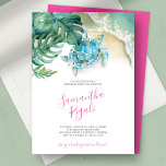 Sweet 16 Verjaardagsfeest Tropische thema uitnodig Kaart<br><div class="desc">Plannen van een Sweet 16 verjaardagsuitnodiging die de magie van een luau, tropische en zwembad feest viering vangt? Dit charmante ontwerp is perfect voor een zomerevenement, waarbij kustschoonheid wordt gecombineerd met op het eiland geïnspireerde details. De naam van je dochter is in een handgeschreven script geschreven en deze uitnodiging is...</div>