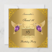 Sweet 16 Verjaardagsfeestje Kaart (Voorkant)