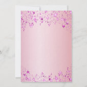 Sweet 16 verjaardagsfeestje roze sterren luxe kaart (Achterkant)