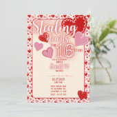  Sweet 16 verjaardagsfeestuitnodiging Kaart (Staand voorkant)