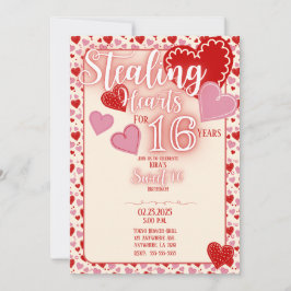  Sweet 16 verjaardagsfeestuitnodiging Kaart