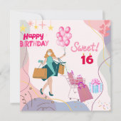 Sweet 16 Verjaardagskaart (Voorkant)