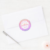 Sweet 16 verjaardagsregenboog ombre glitter script ronde sticker (Envelop)