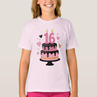 Sweet 16 Verjaardagstaart Grafische T-shirt voor t