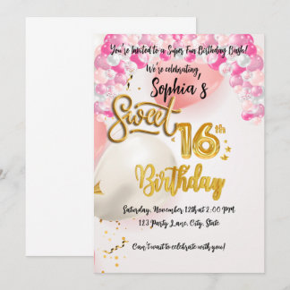 Sweet 16 verjaardagsuitnodiging Kaart