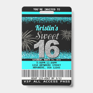 Sweet 16 Verjaardagsuitnodigingen Badge