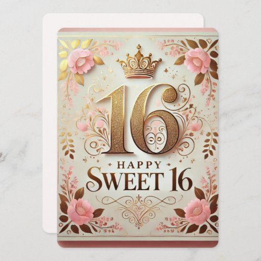 Sweet 16 Verjaardagswensen Kaarten (Voorkant / Achterkant)