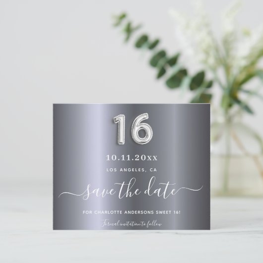 Sweet 16 verjaardagszilver, met uitzondering van d (Staand voorkant)