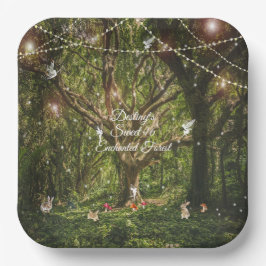 Sweet 16 Verpletterde Bosbunnies Fairies Lichten Papieren Bordje