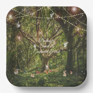Sweet 16 Verpletterde Bosbunnies Fairies Lichten Papieren Bordje