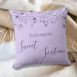 Sweet 16 violette lila sterren naam kussen