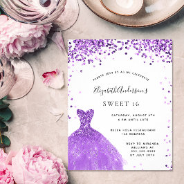 Sweet 16 violette witte jurk glinsterend budget flyer