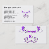 Sweet 16 visitekaartje (Voorkant / Achterkant)