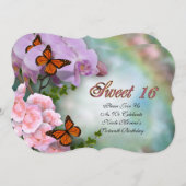 Sweet 16 Vlinders en Orchideeën Kaart (Voorkant / Achterkant)