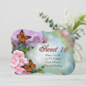 Sweet 16 Vlinders en Orchideeën Kaart (Staand voorkant)