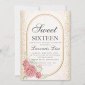 Sweet 16 Waterverf Floral Surprise verjaardagsfees Kaart (Voorkant)