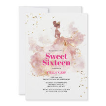Sweet 16 Waterverf Gold en Pink Glitter