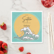 Sweet 16 Wave and Sun Monogram - Naam