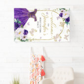 Sweet 16 Welcome Sign Butterfly Floral Dress Spandoek (Insitu)
