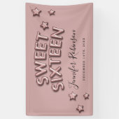 Sweet 16 Welkom Roos Gold Birthday ballonnen Spandoek (Verticaal)