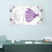 Sweet 16 Welkomstgebarentaal Waterverf Floral Dres Spandoek (Beurs)